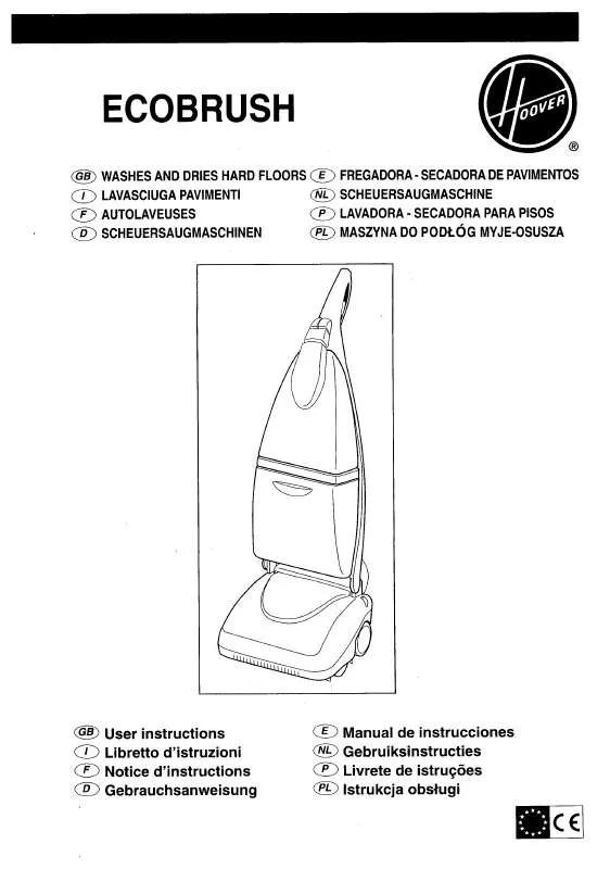 Mode d'emploi HOOVER ECOBRUSH