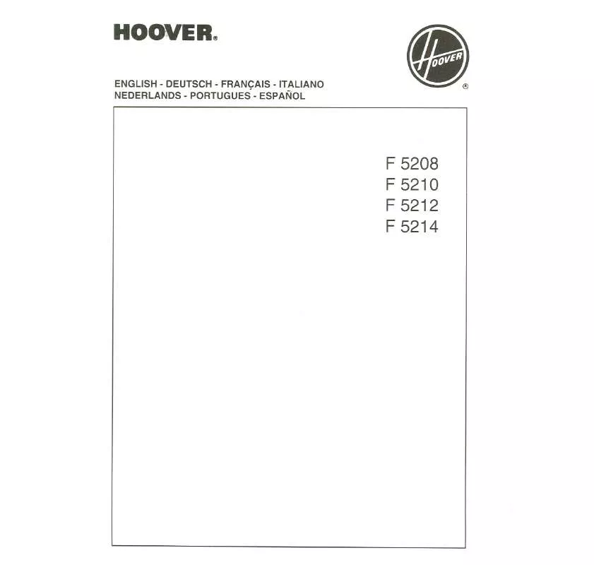 Mode d'emploi HOOVER F 5210