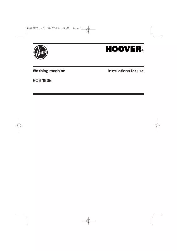 Mode d'emploi HOOVER HC6 160E