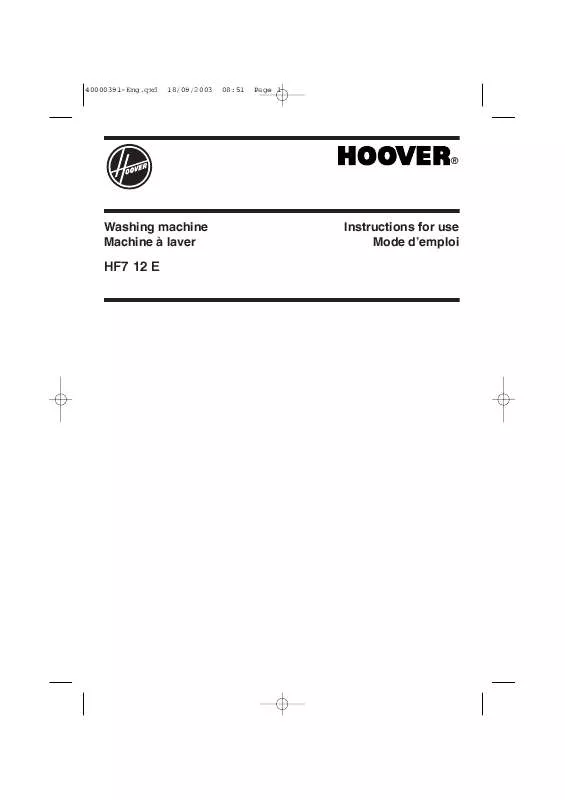 Mode d'emploi HOOVER HF7 12 E