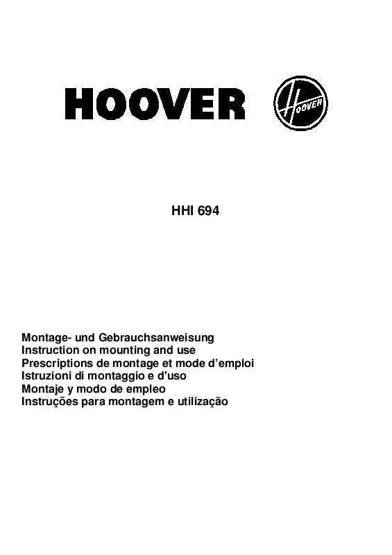 Mode d'emploi HOOVER HHI 694