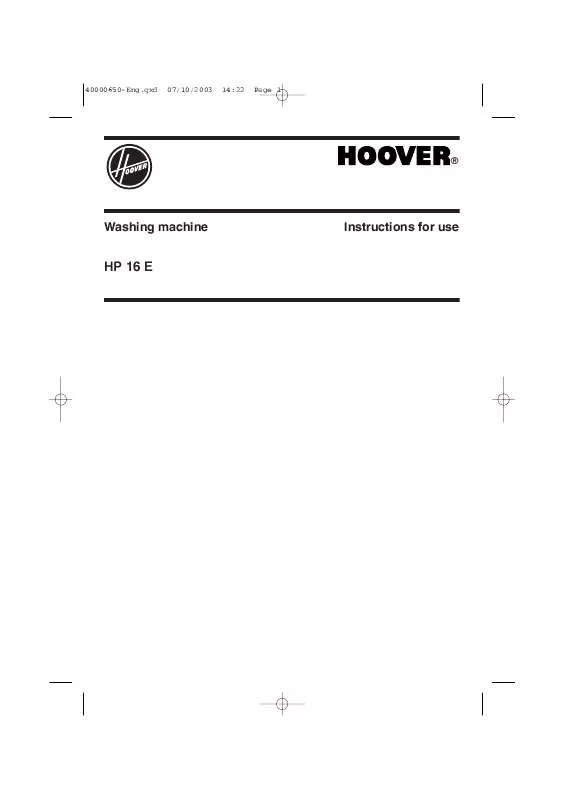 Mode d'emploi HOOVER HP 16 E