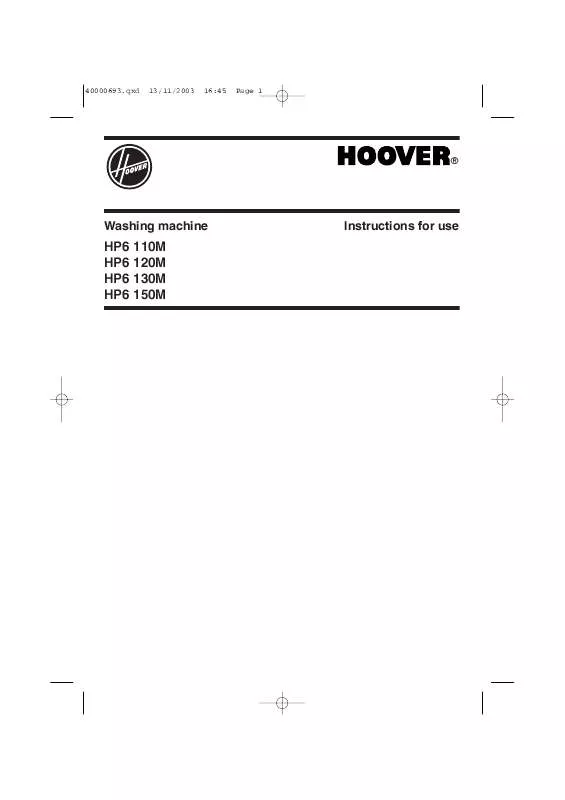 Mode d'emploi HOOVER HP6 130M