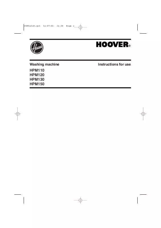 Mode d'emploi HOOVER HPM110