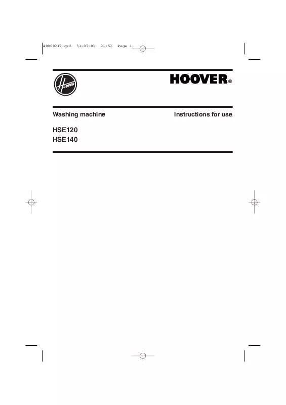 Mode d'emploi HOOVER HSE120