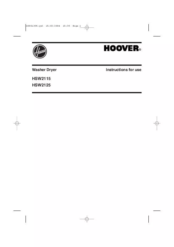 Mode d'emploi HOOVER HSW2115