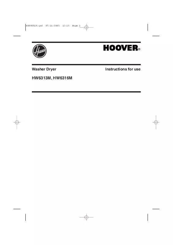 Mode d'emploi HOOVER HVM6316M