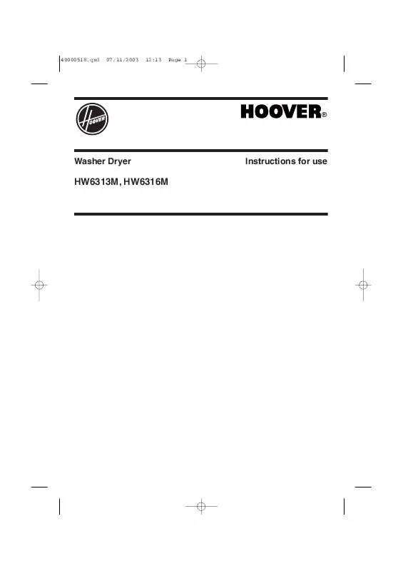 Mode d'emploi HOOVER HW6313M