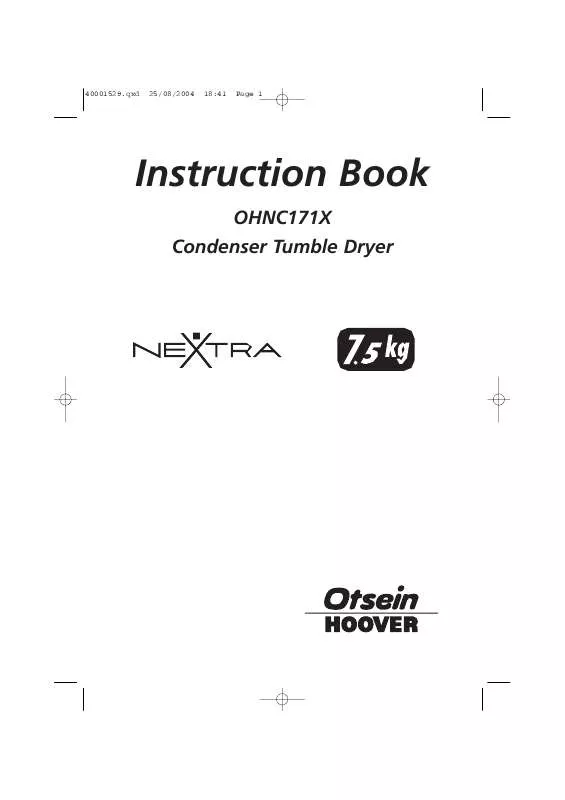 Mode d'emploi HOOVER OHNC171X