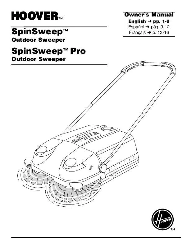 Mode d'emploi HOOVER SPIN SWEEP