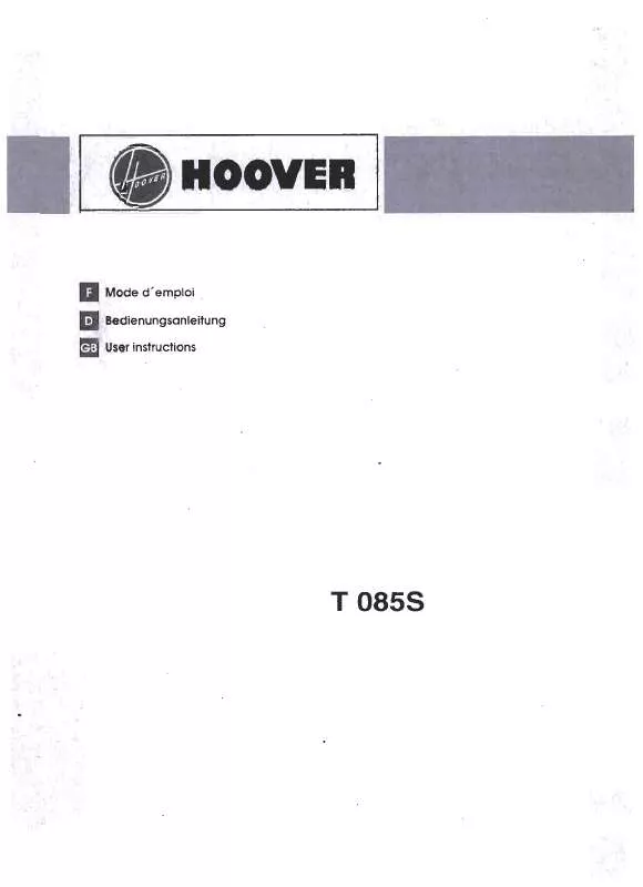 Mode d'emploi HOOVER T 085S