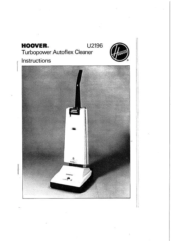 Mode d'emploi HOOVER U2196