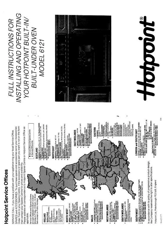 Mode d'emploi HOTPOINT-ARISTON HB6121