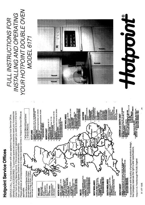 Mode d'emploi HOTPOINT-ARISTON HB6171