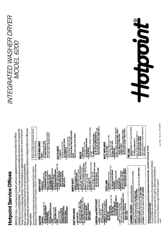 Mode d'emploi HOTPOINT-ARISTON HB6220