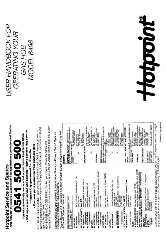 Mode d'emploi HOTPOINT-ARISTON HB6496