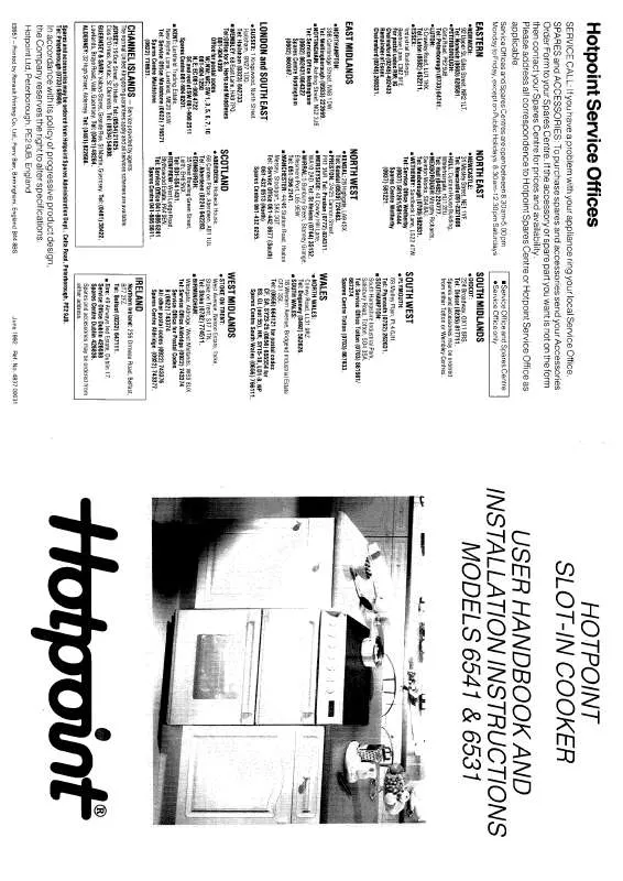 Mode d'emploi HOTPOINT-ARISTON HB6541