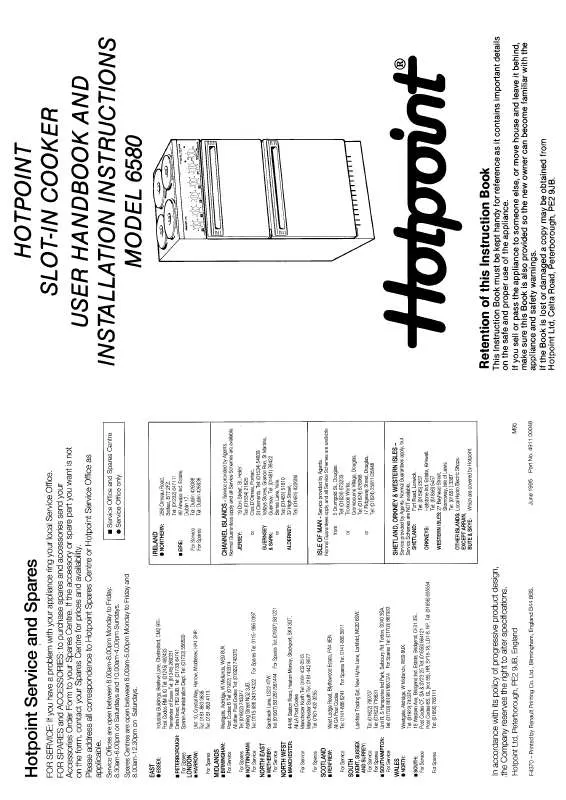 Mode d'emploi HOTPOINT-ARISTON HB6580