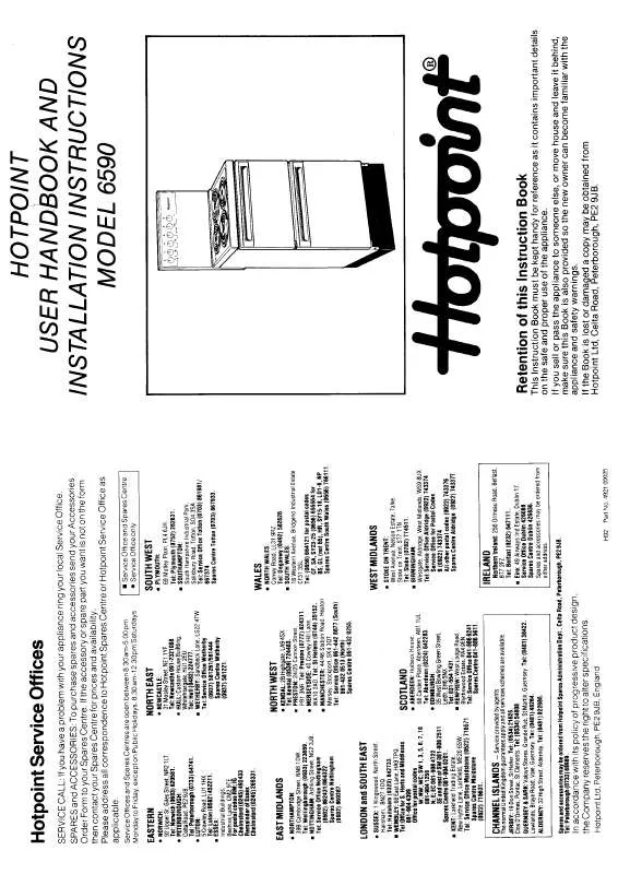 Mode d'emploi HOTPOINT-ARISTON HB6590