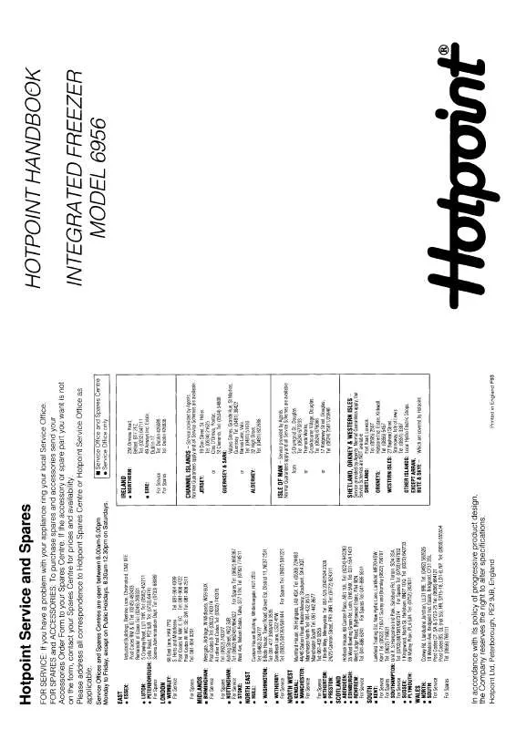 Mode d'emploi HOTPOINT-ARISTON HB6956