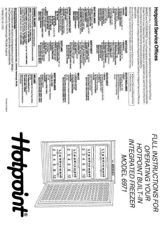 Mode d'emploi HOTPOINT-ARISTON HB6971