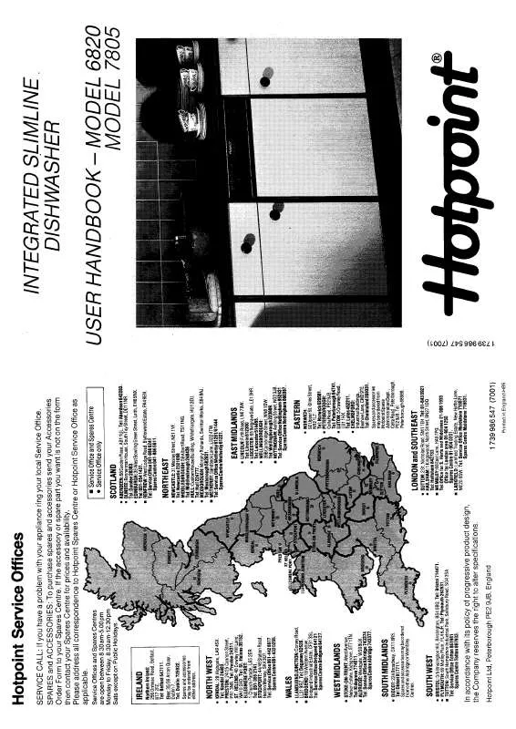 Mode d'emploi HOTPOINT-ARISTON HB7805