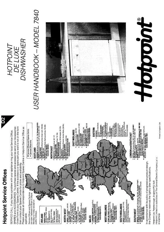 Mode d'emploi HOTPOINT-ARISTON HB7840