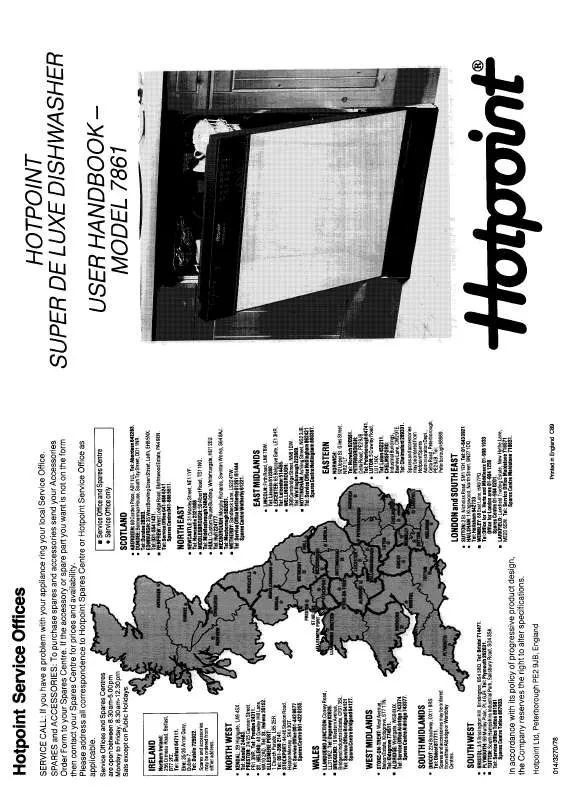 Mode d'emploi HOTPOINT-ARISTON HB7861