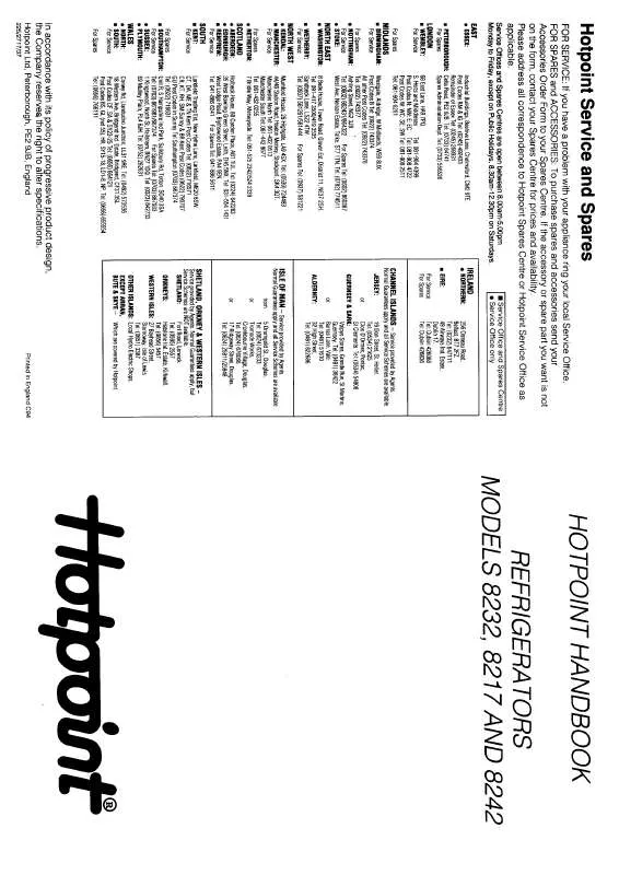 Mode d'emploi HOTPOINT-ARISTON HB8217