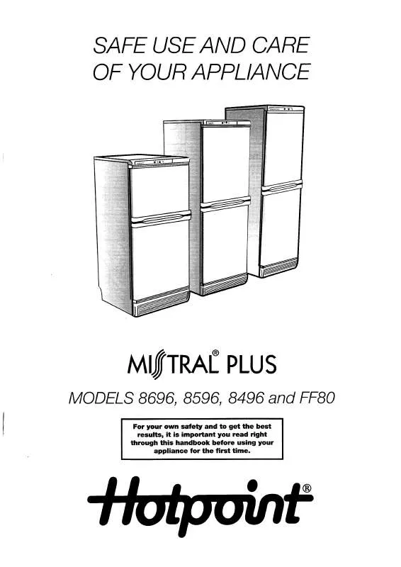 Mode d'emploi HOTPOINT-ARISTON HB8496