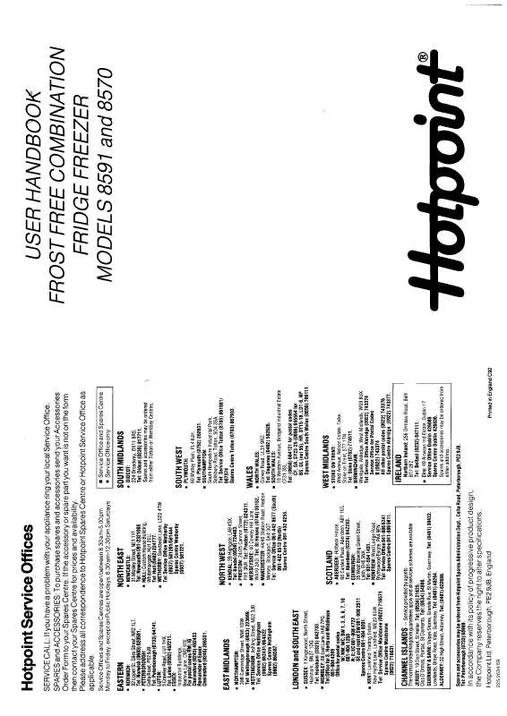 Mode d'emploi HOTPOINT-ARISTON HB8591