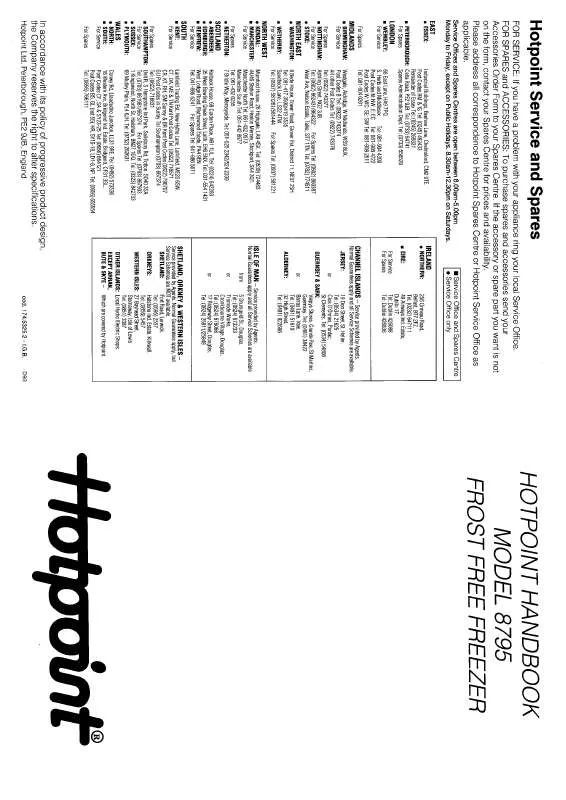 Mode d'emploi HOTPOINT-ARISTON HB8795