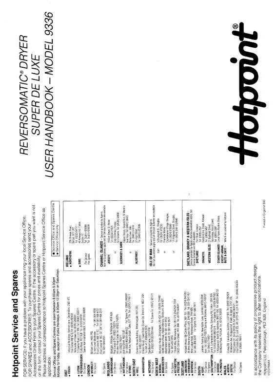 Mode d'emploi HOTPOINT-ARISTON HB9336