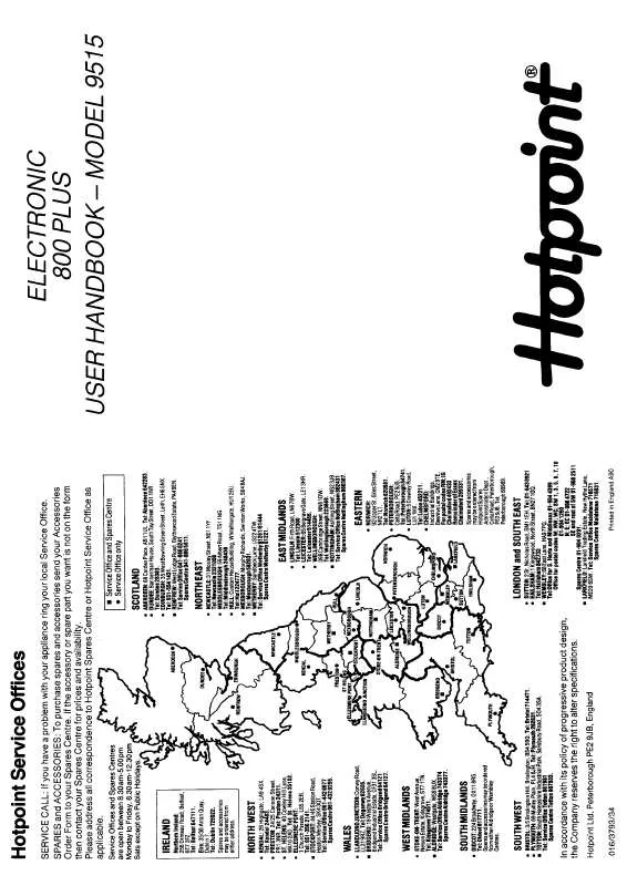 Mode d'emploi HOTPOINT-ARISTON HB9515