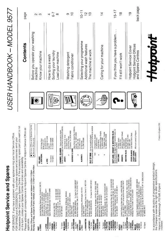 Mode d'emploi HOTPOINT-ARISTON HB9577