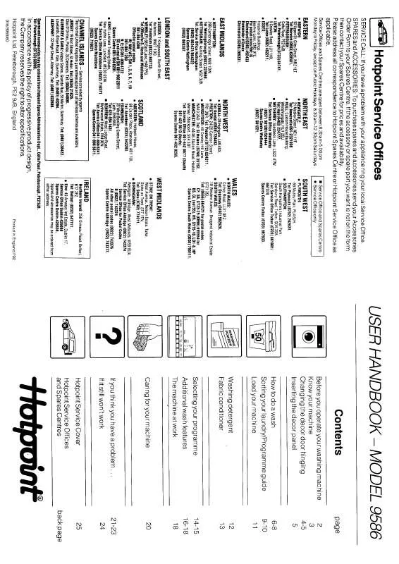 Mode d'emploi HOTPOINT-ARISTON HB9586