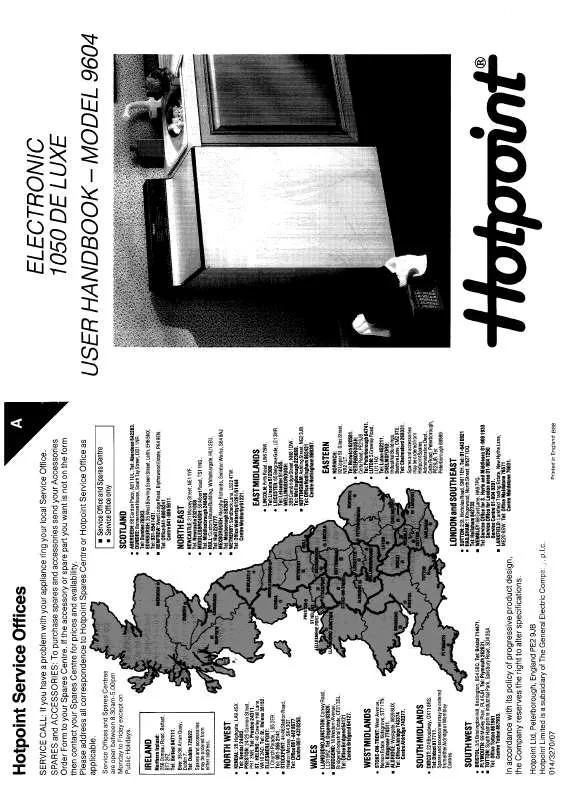 Mode d'emploi HOTPOINT-ARISTON HB9604