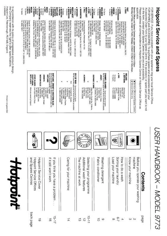 Mode d'emploi HOTPOINT-ARISTON HB9773