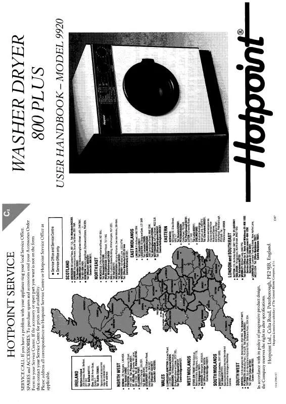 Mode d'emploi HOTPOINT-ARISTON HB9920