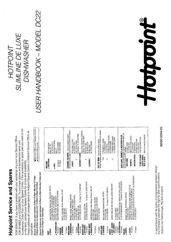 Mode d'emploi HOTPOINT-ARISTON HBDC22