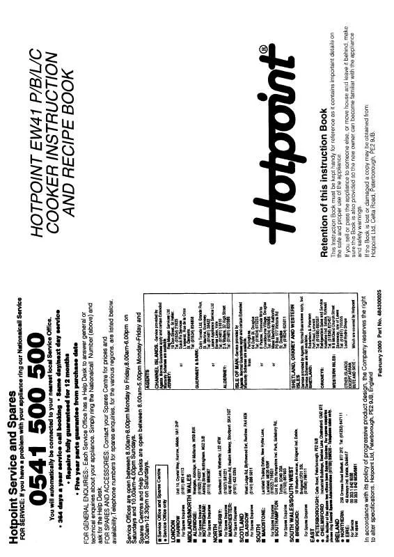 Mode d'emploi HOTPOINT-ARISTON HBEW41