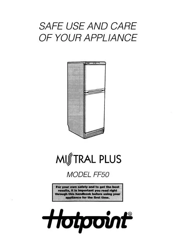 Mode d'emploi HOTPOINT-ARISTON HBFF50