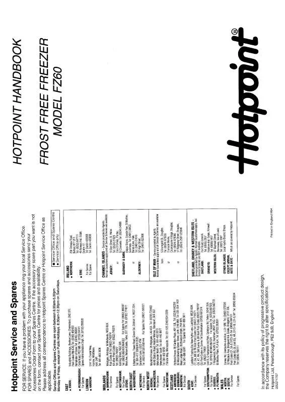 Mode d'emploi HOTPOINT-ARISTON HBFZ60