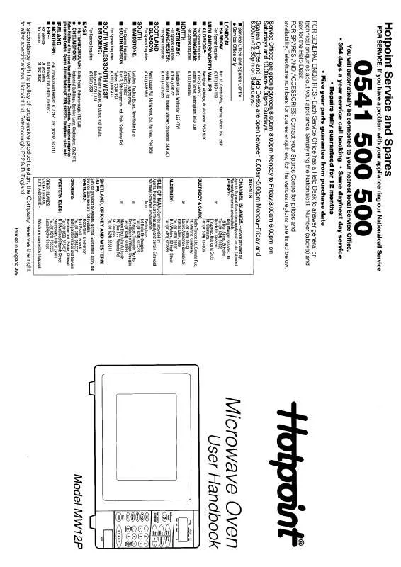 Mode d'emploi HOTPOINT-ARISTON HBMW12