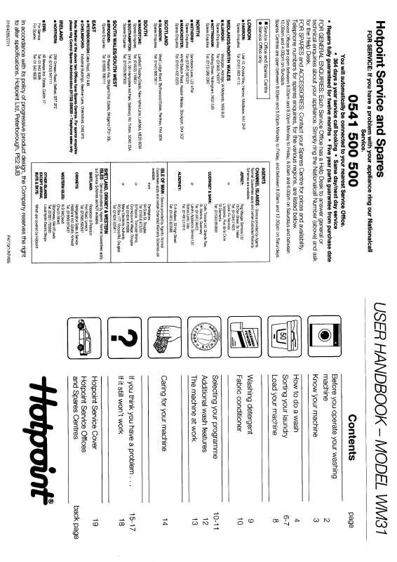 Mode d'emploi HOTPOINT-ARISTON HBWM31