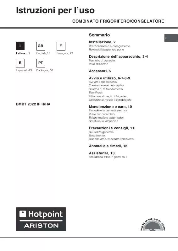 Mode d'emploi HOTPOINT BMBT 2022 IF H/HA