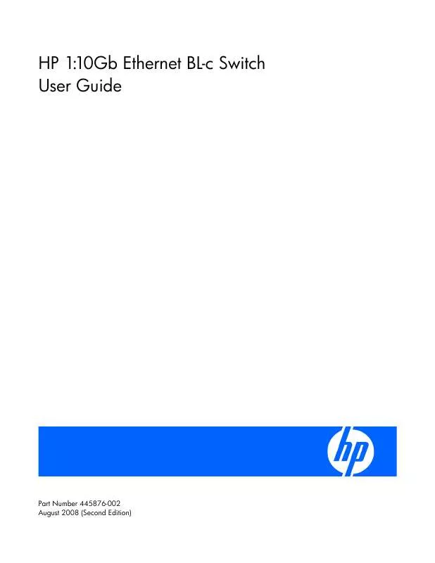 Mode d'emploi HP 1/10GB ETHERNET BLADE SWITCH FOR C-CLASS BLADESYSTEM