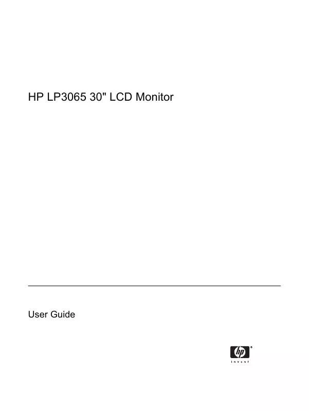 Mode d'emploi HP 30 INCH FLAT PANEL