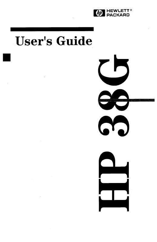 Mode d'emploi HP 38G GRAPHING CALCULATOR