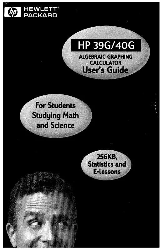 Mode d'emploi HP 39G GRAPHING CALCULATOR